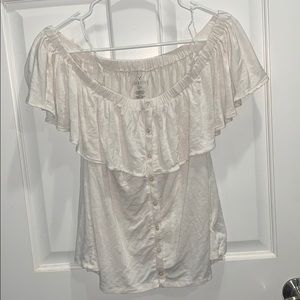 Barely worn off white off the shoulder top